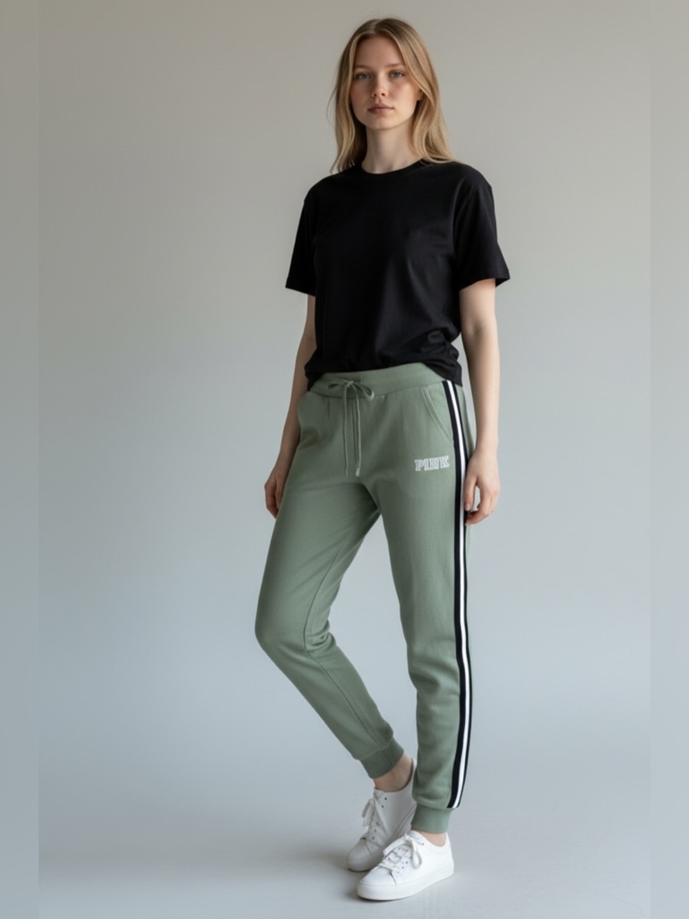 PINK Victoria's Secret Olive Green Joggers